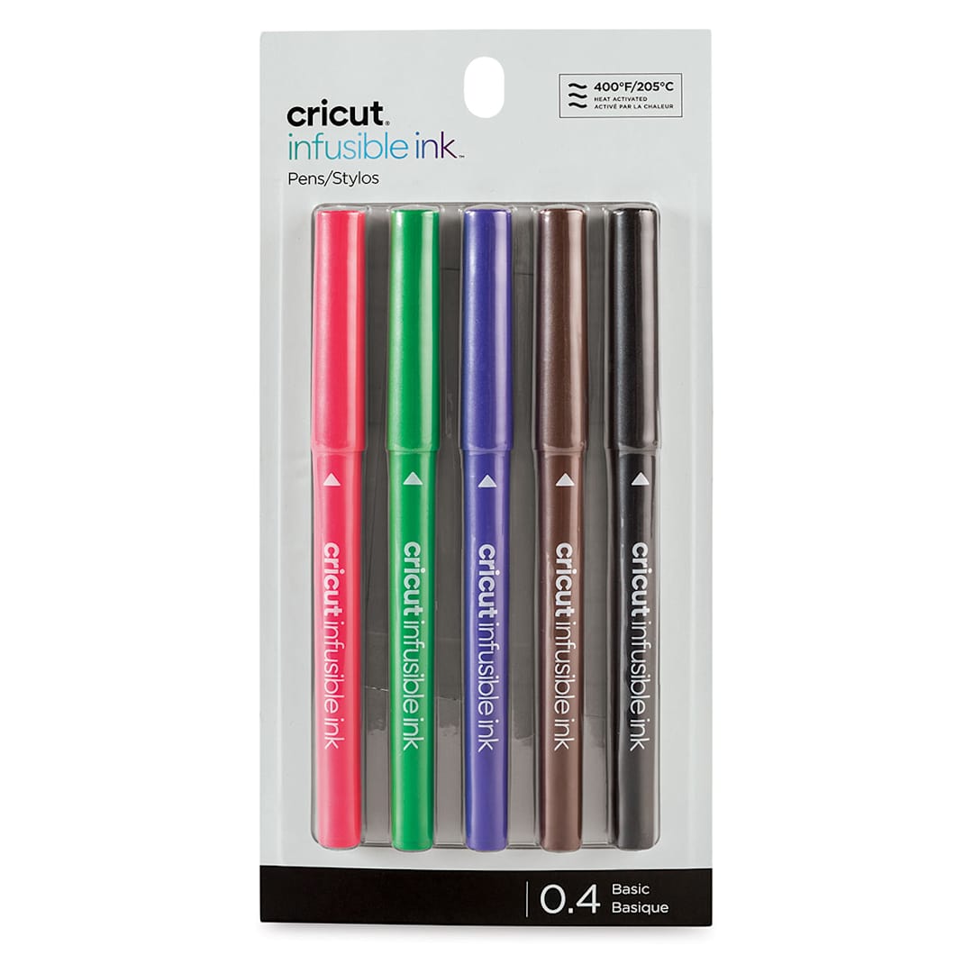 Open in modal - Cricut Infusible Ink Markers and Pens - Front of package of 5 Basic Colors