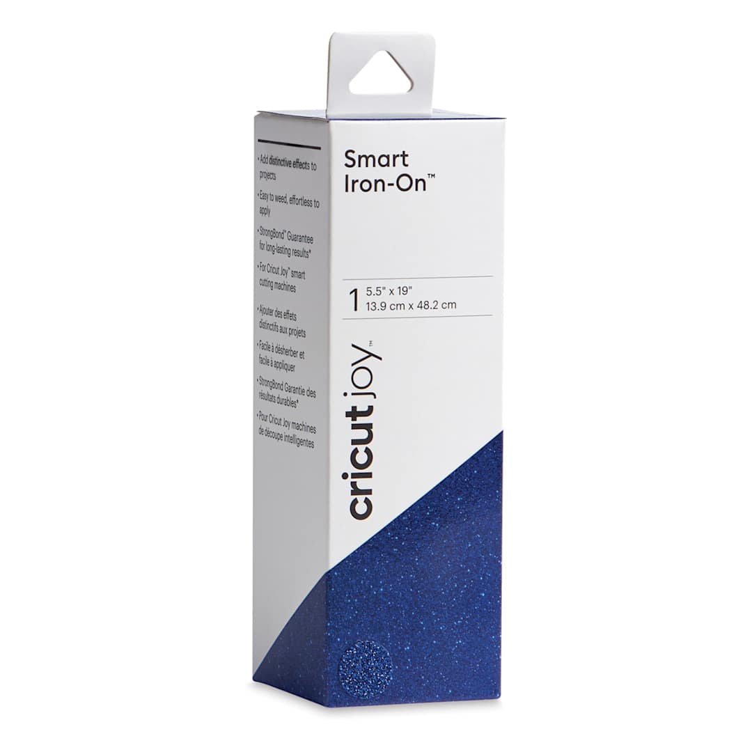 Open in modal - Cricut Joy Smart Iron-On - Glitter Sapphire, 5-1/2" x 19", Roll (In packaging)
