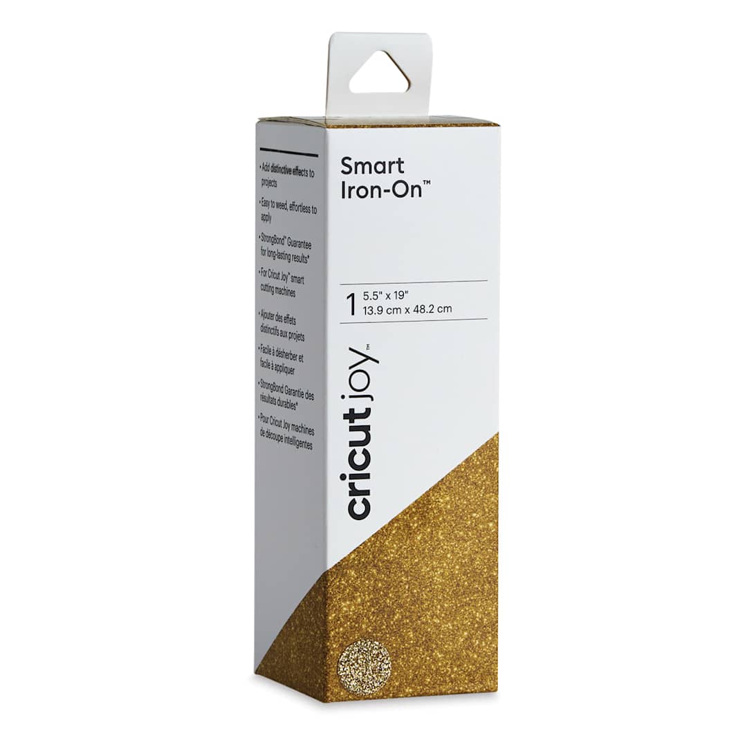 Open in modal - Cricut Joy Smart Iron-On - Glitter Gold, 5-1/2" x 19", Roll (In packaging)