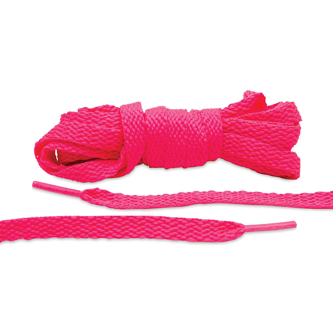 Open in modal - Angelus Lace Lab Flat Colored Shoe Laces - Neon Pink