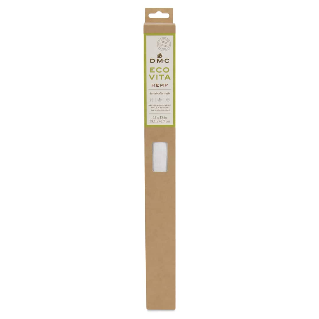 Open in modal - DMC Eco Vita Hemp Embroidery and Punch Needle Fabric - Oyster, 15" x 18" - front of packaging