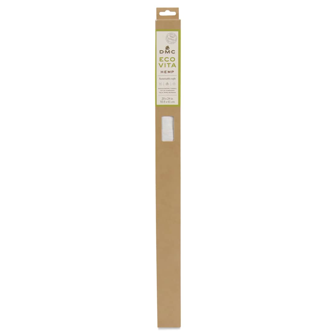Open in modal - DMC Eco Vita Hemp Embroidery and Punch Needle Fabric - Oyster, 20" x 24" - front of packaging