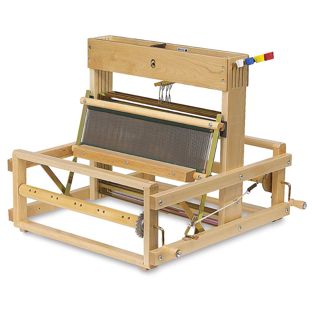 Open in modal - Dorothy Table Loom - Angled view set up and ready for weaving
