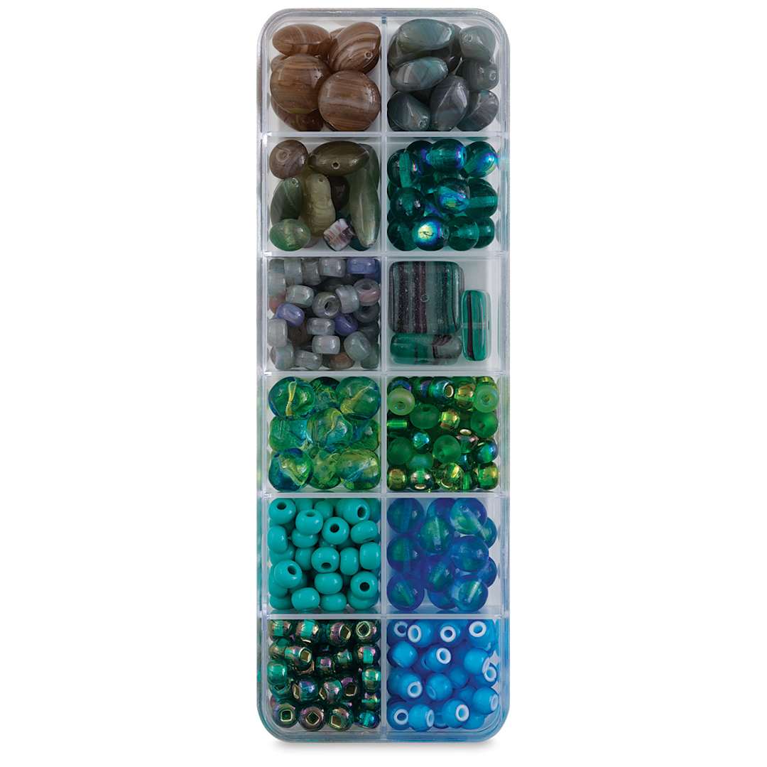 Open in modal - John Bead Czech Glass Bead Box Mix - Santa Fe Patchwork
