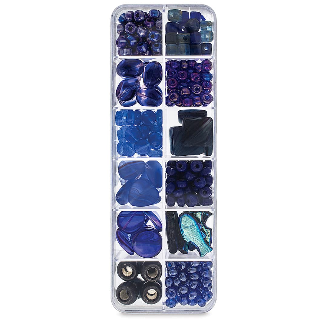 Open in modal - John Bead Czech Glass Bead Box Mix - Deep Ocean