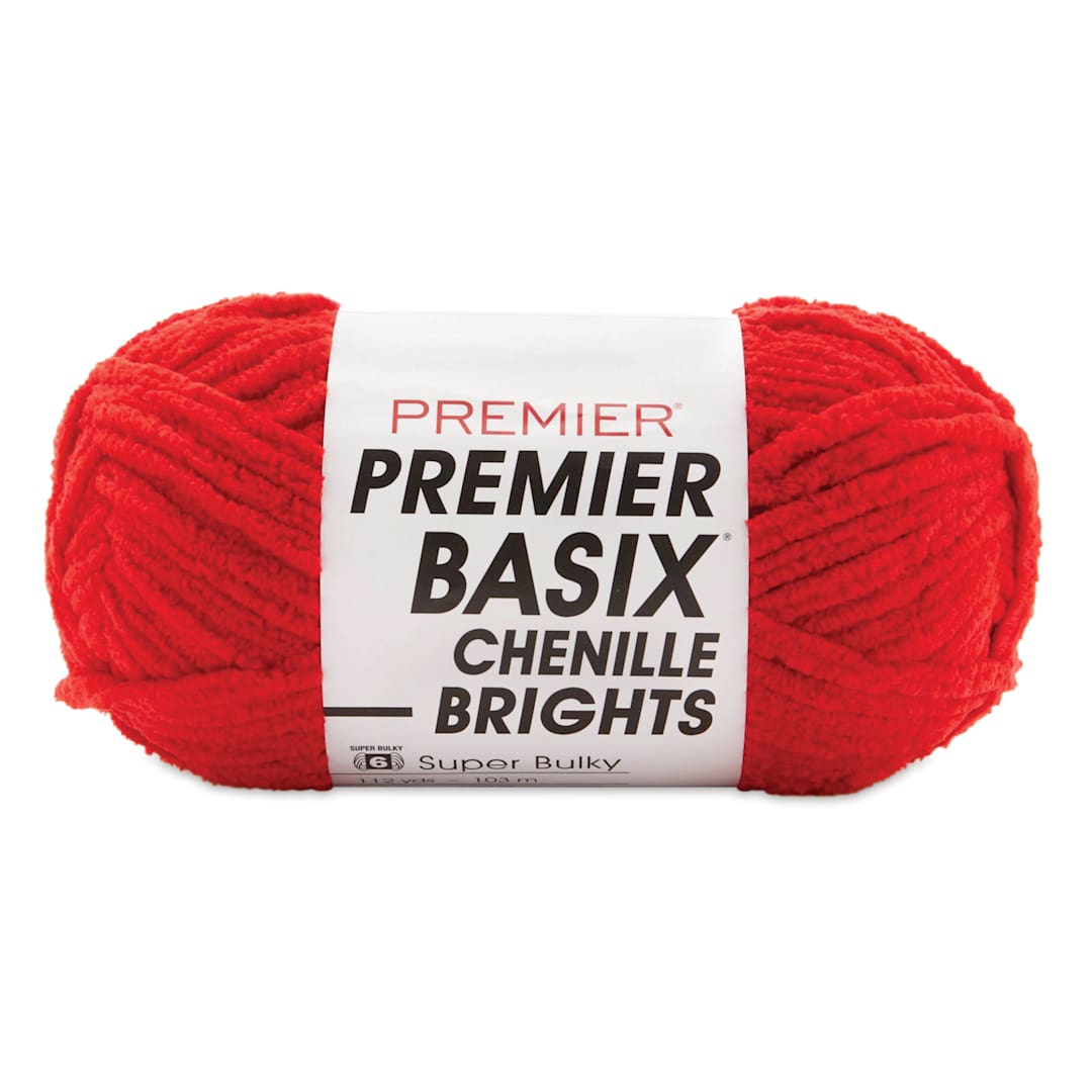 Open in modal - Premier Yarn Basix Chenille Brights Yarn - Poppy