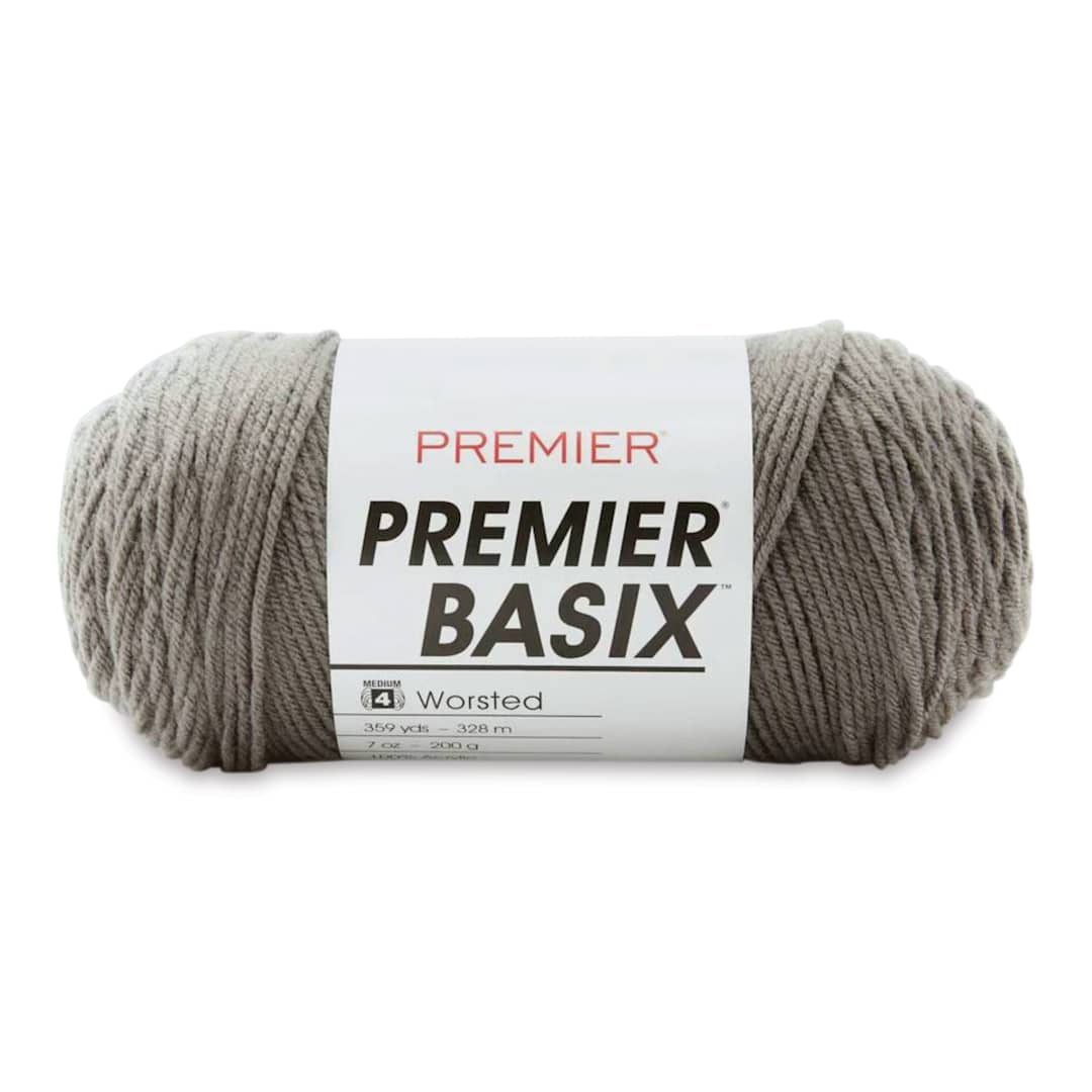 Open in modal - Premier Yarn Basix Worsted Yarn - Gray