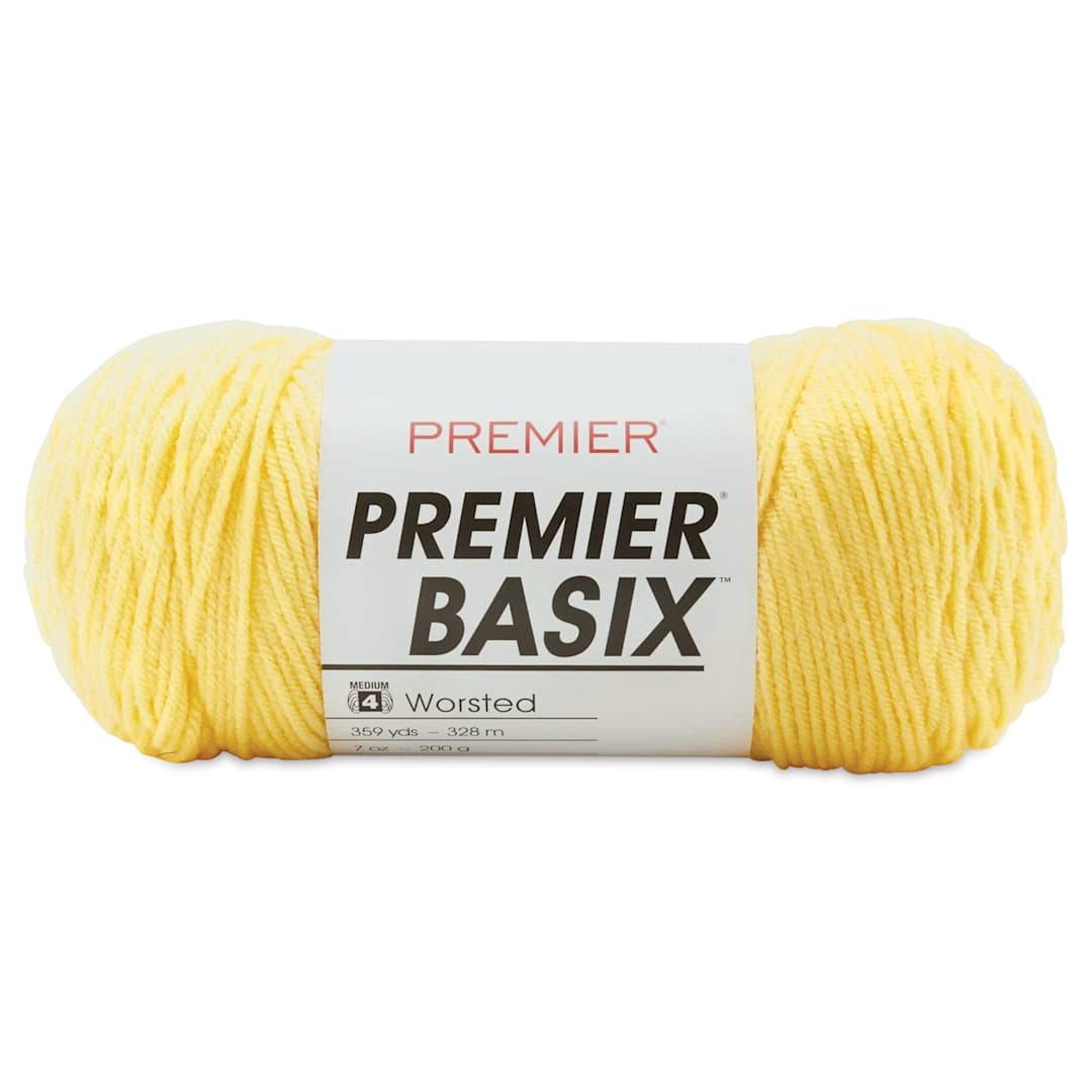 Open in modal - Premier Yarn Basix Worsted Yarn - Lemon