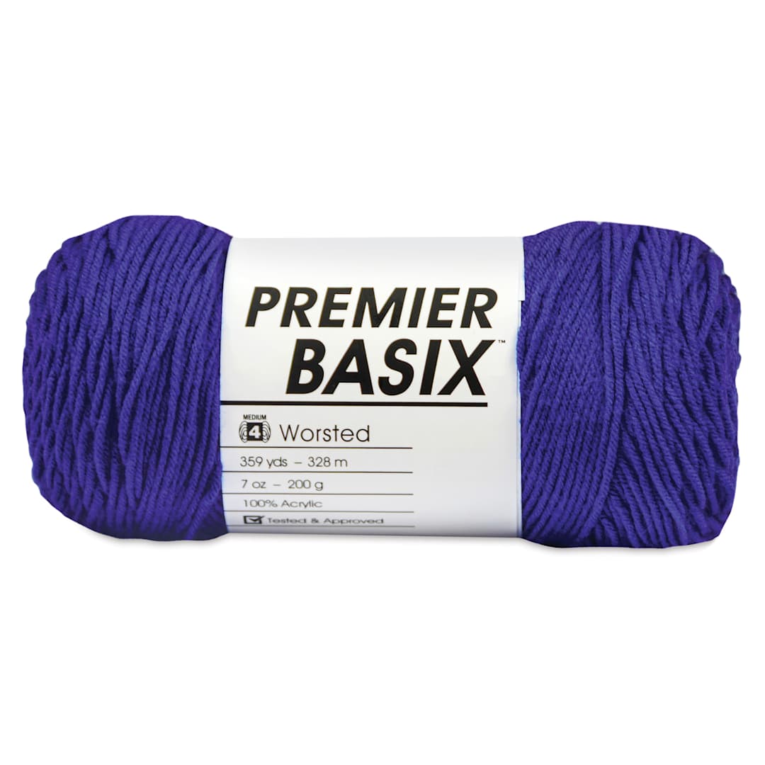 Open in modal - Premier Yarn Basix Worsted Yarn - Royal Blue
