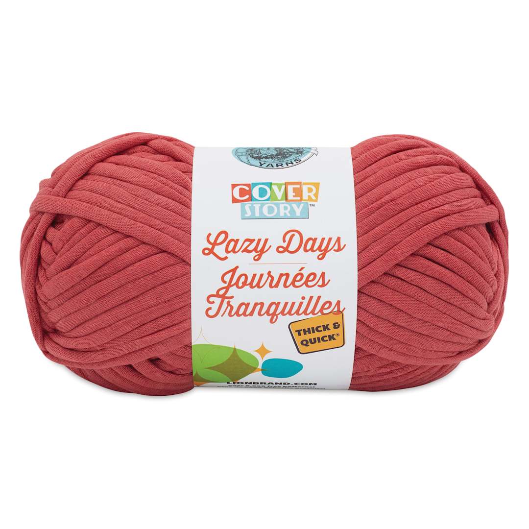 Open in modal - Lion Brand Cover Story Lazy Days Thick & Quick Yarn - Brick Red, 125 yards