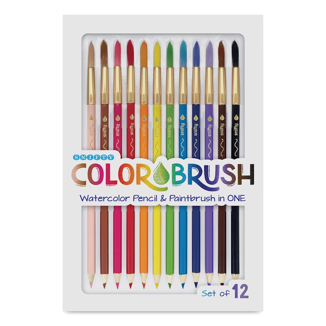 Open in modal - Snifty Colorbrush Watercolor Pencil Brush Set - Classic Colors, Set of 12, in package