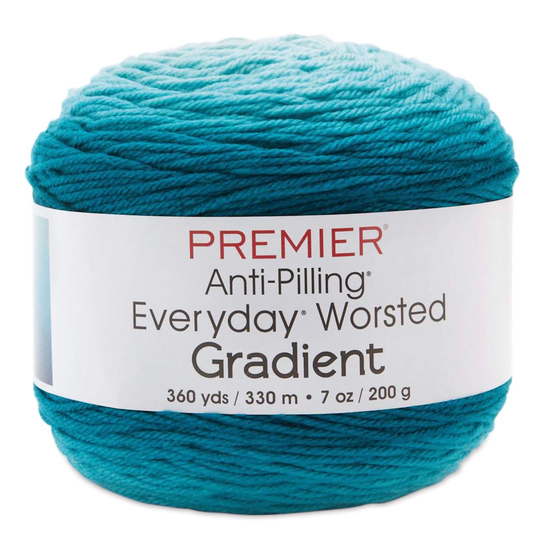 Open in modal - Premier Yarns Anti-Pilling Everyday Worsted Gradient Yarn - Teal Tones, 360 yds