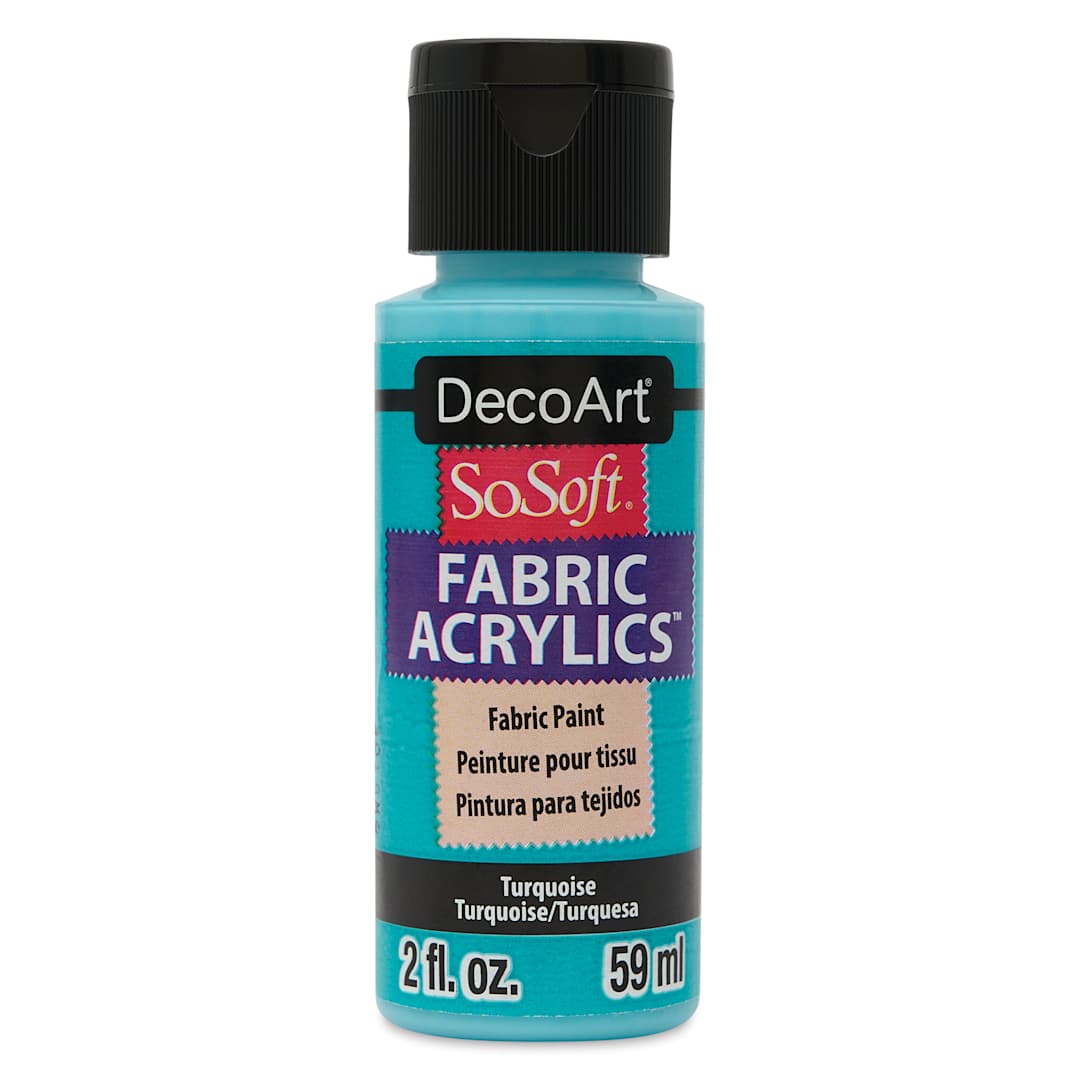 Open in modal - DecoArt SoSoft Fabric Paint - Turquoise, 2 oz, Bottle