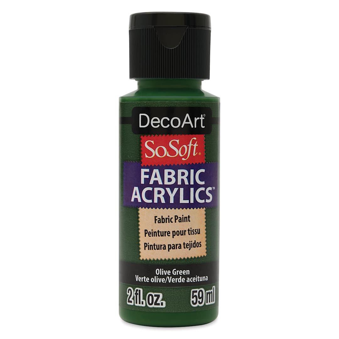 Open in modal - DecoArt SoSoft Fabric Paint - Olive Green, 2 oz, Bottle