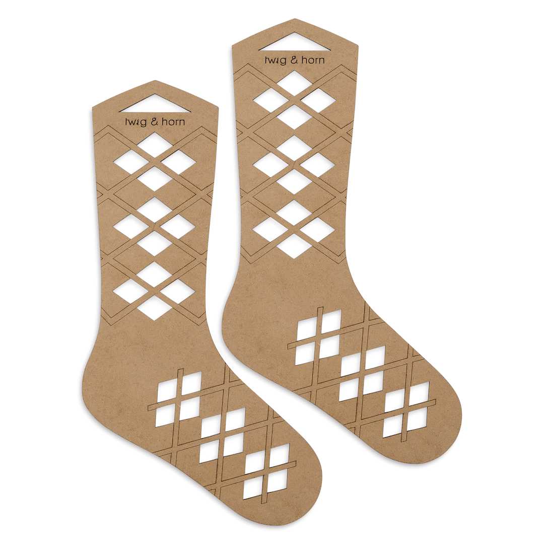 Open in modal - Twig & Horn Argyle Sock Blockers - Medium front 