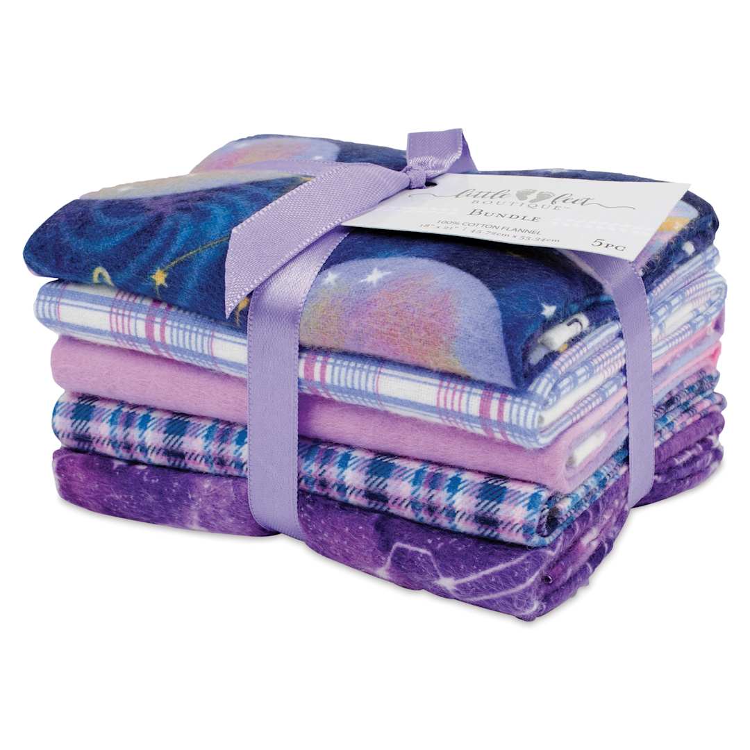 Open in modal - Little Feet Boutique Flannel Fat Quarter Bundle - Pkg of 5, Out of This World