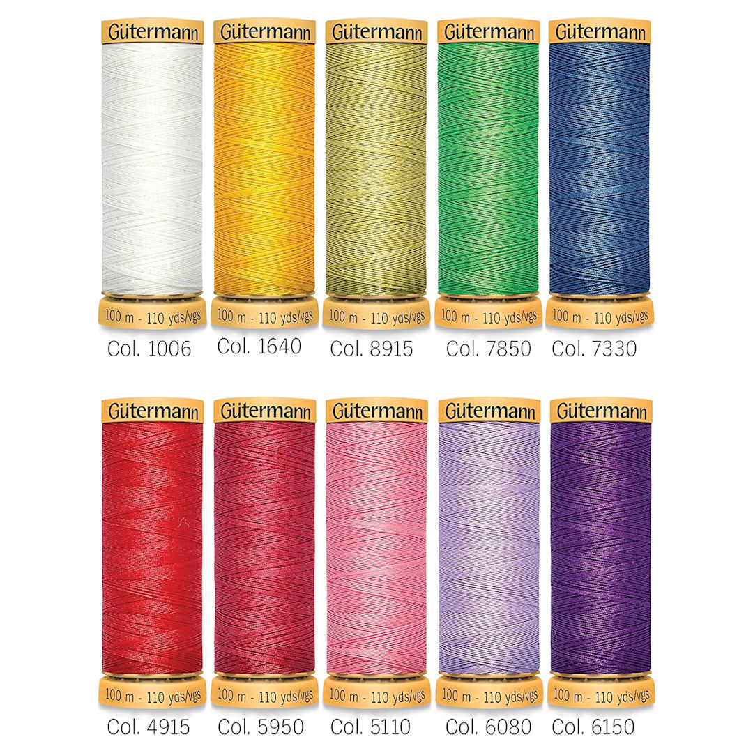 Open in modal - Gutermann Natural Cotton 50 Sewing Thread - Set of 10, Spring Shades, 109 yds