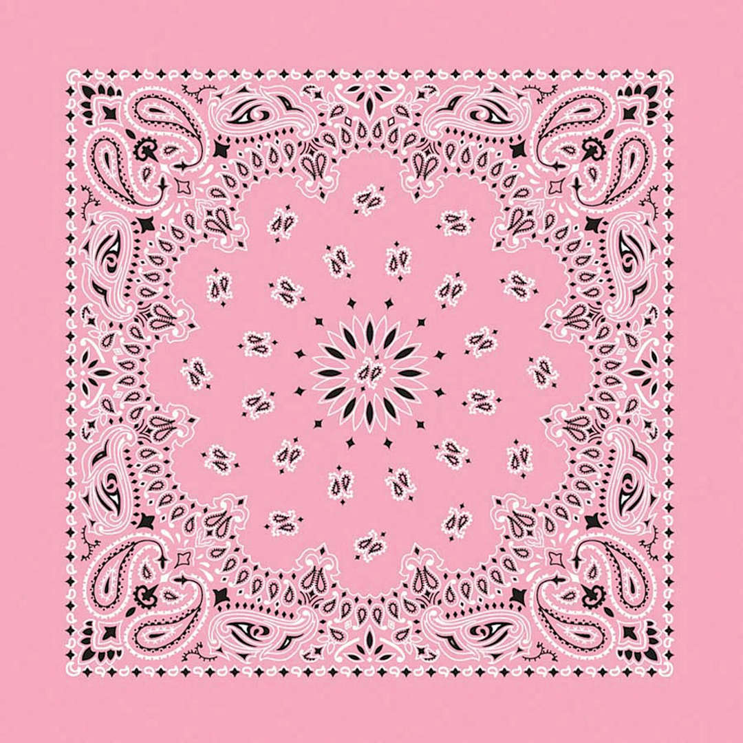 Open in modal - Hav-A-Hank Paisley Bandana - Light Pink, 22" W x 22" L