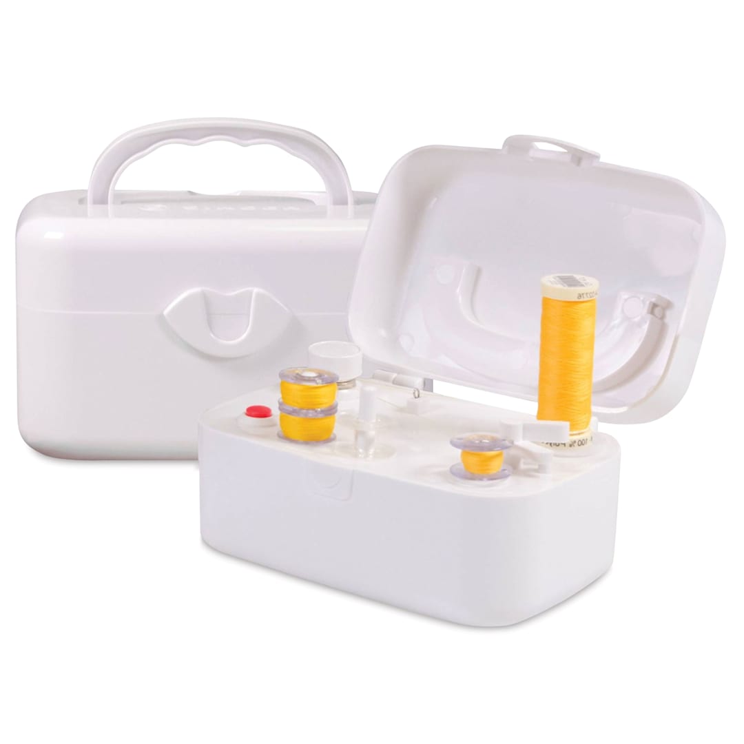 Open in modal - Singer Portable Bobbin Winder, open lid