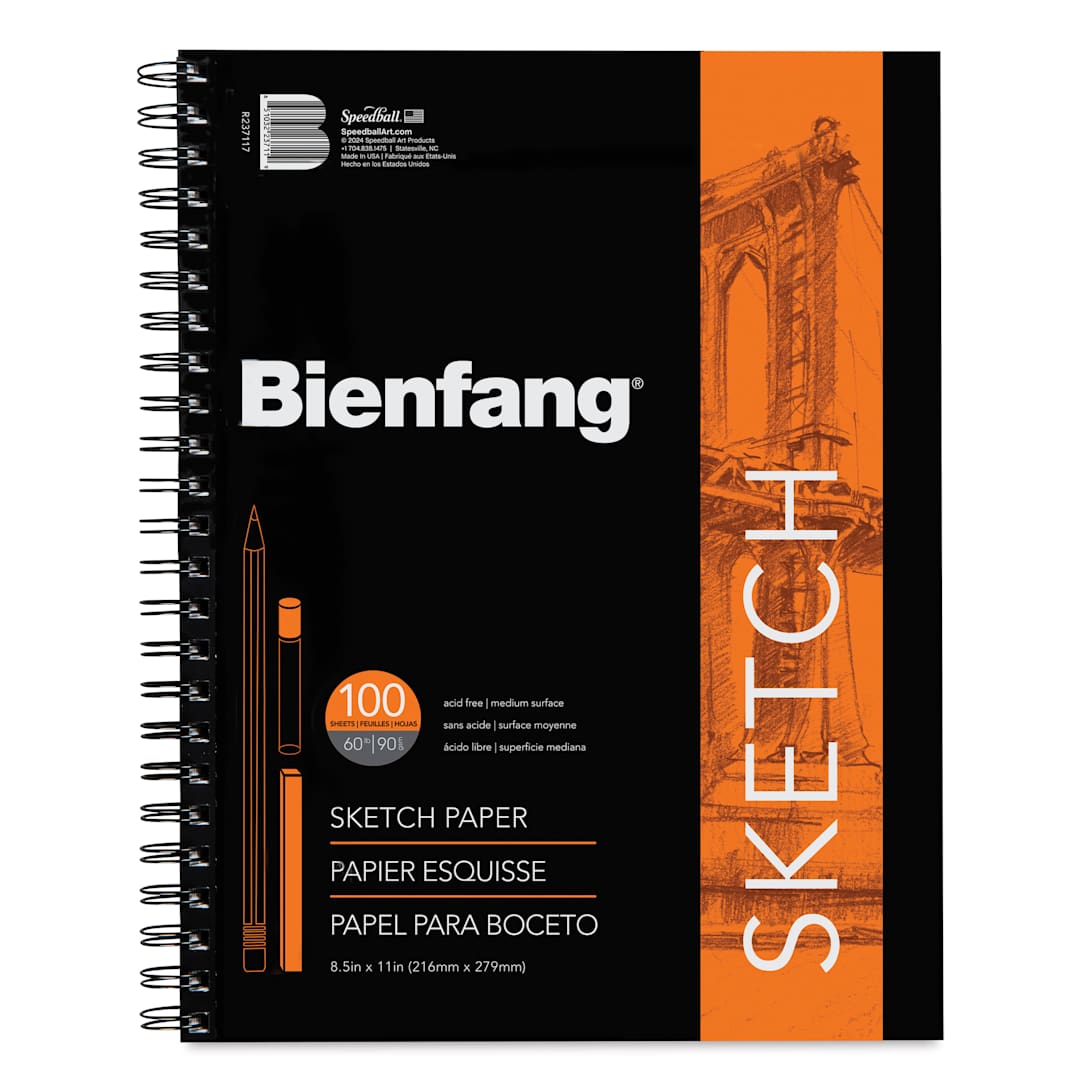 Open in modal - Bienfang Wirebound Sketch Pad - 11" x 8-1/2", 100 Sheets