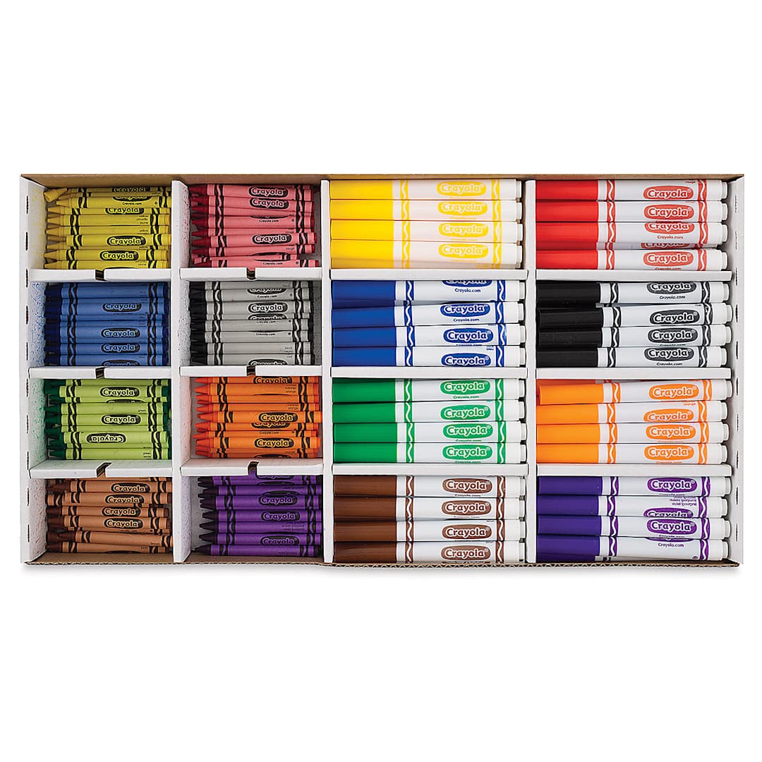 Open in modal - Crayola Combo Classpack - Regular Size Crayons and Non-Washable Markers, Pkg of 256