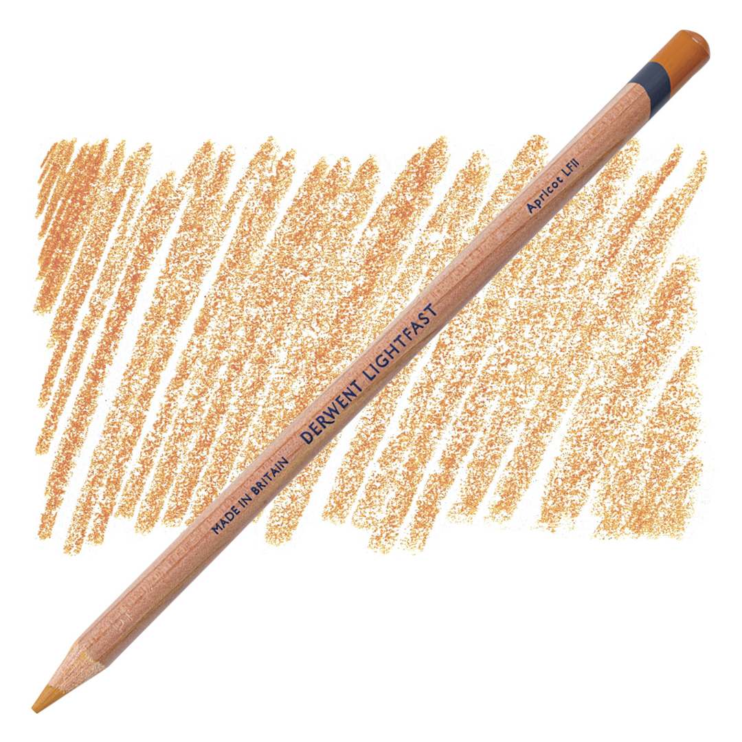 Open in modal - Derwent Lightfast Colored Pencil - Apricot pencil and swatch