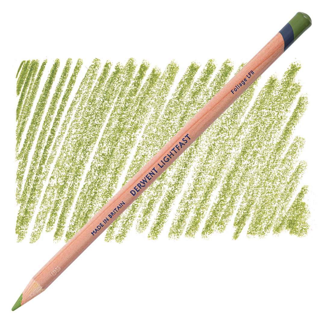 Open in modal - Derwent Lightfast Colored Pencil - Foliage pencil and swatch