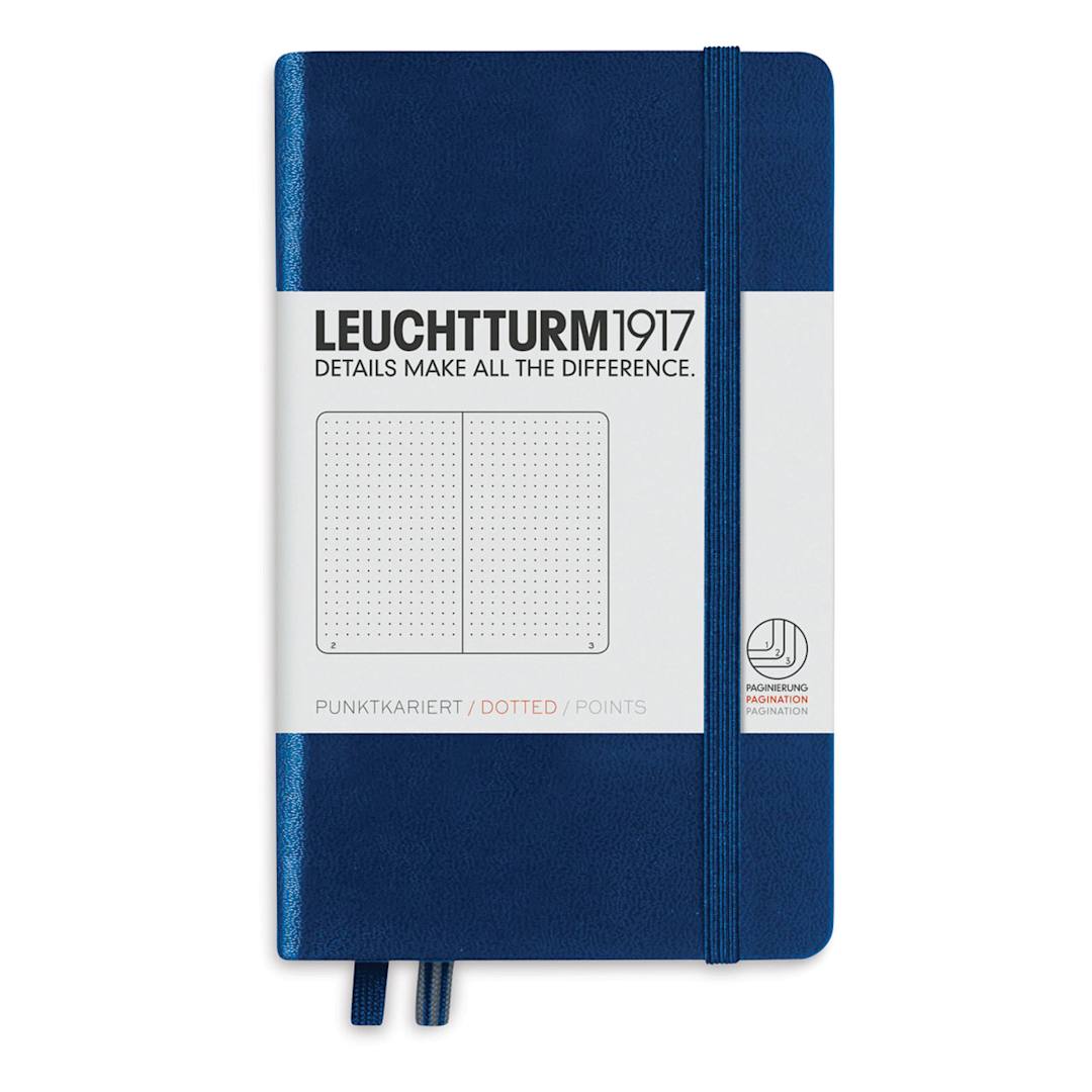 Open in modal - Leuchtturm1917 Dotted Hardbound Notebook - Navy, 3-1/2" x 6"