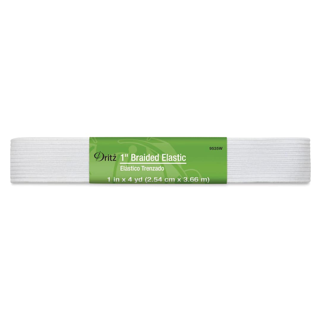 Open in modal - Dritz Braided Elastic - White, 1" X 4 yds