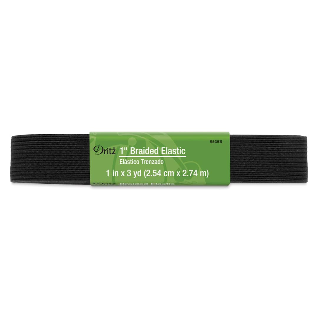 Open in modal - Dritz Braided Elastic - Black, 1" X 3 yds