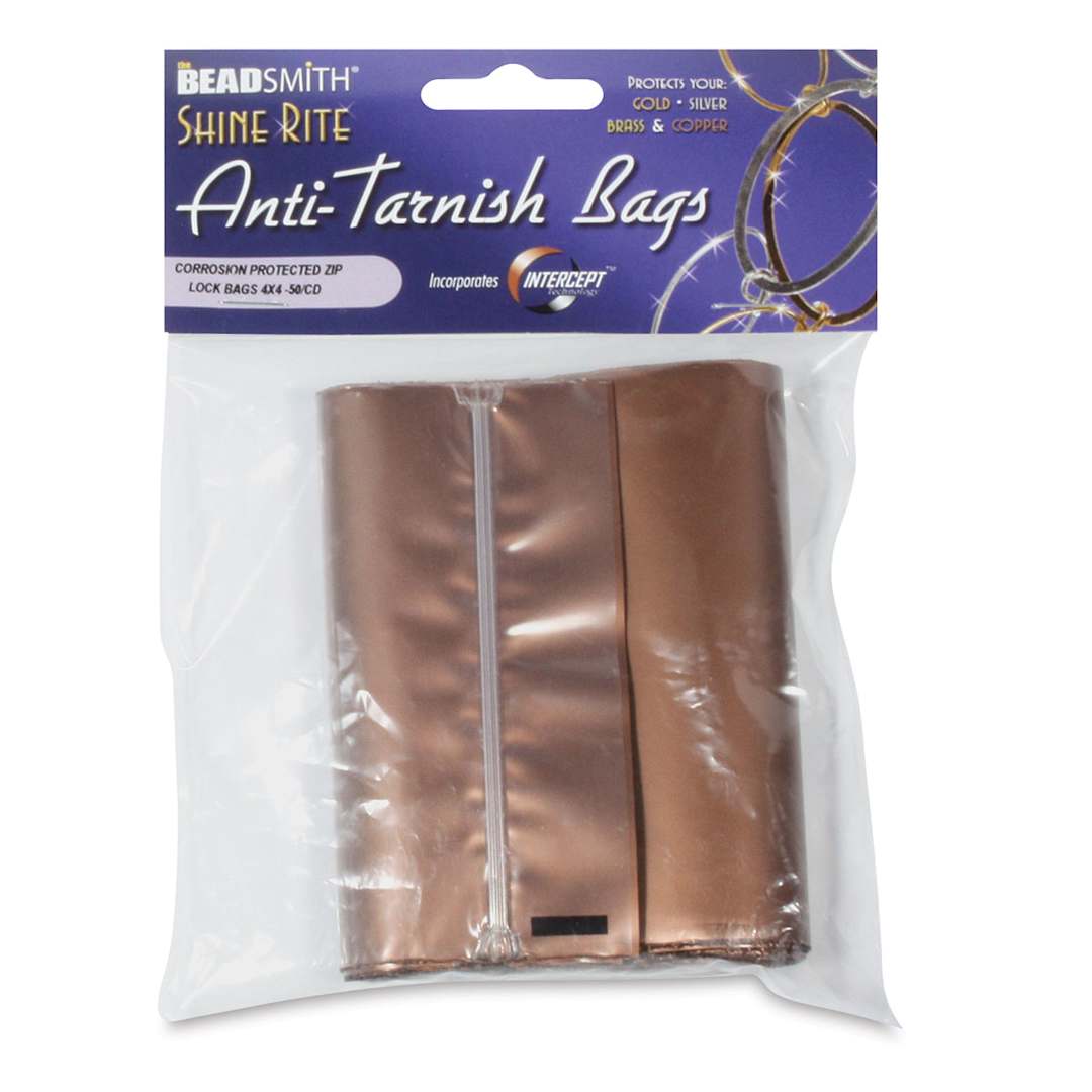 Open in modal - Beadsmith Anti-Tarnish Bags - 4" x 4" size, front of package