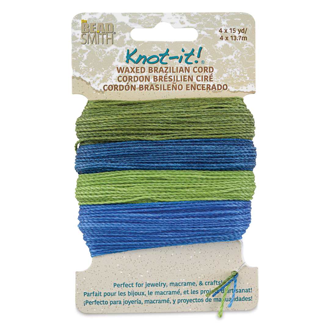 Open in modal - Beadsmith Knot-It Waxed Brazilian Cord - Hang Loose, front of the packaging