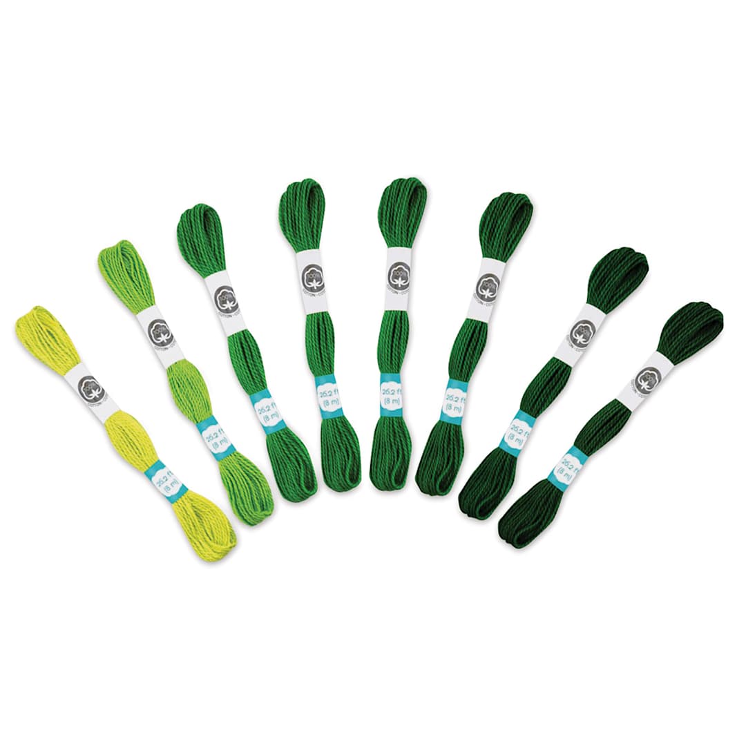 Open in modal - Needle Crafters Embroidery Floss Packs - Go Green (Out of packaging)