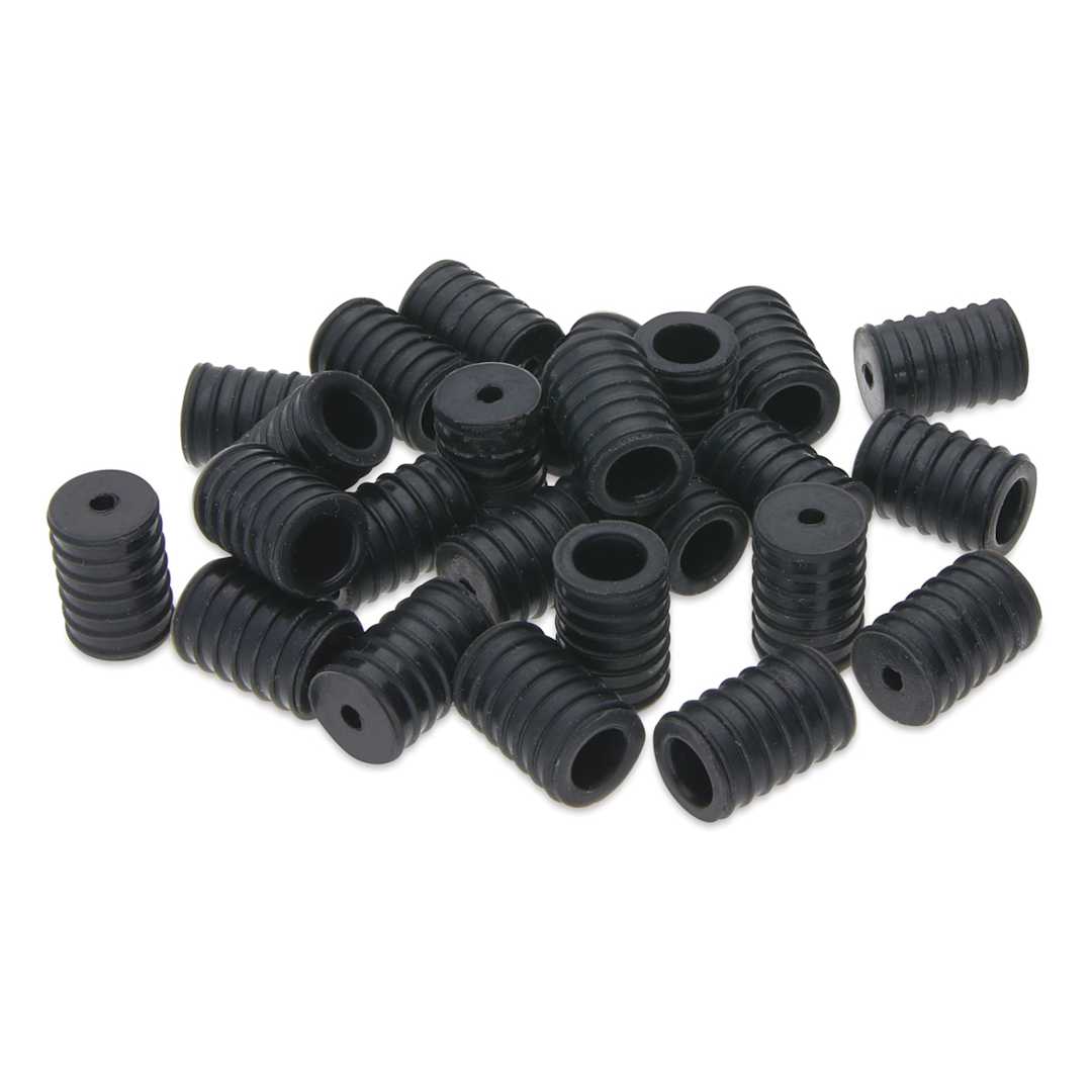 Open in modal - Silicone Cord Lock, Black, Cylinder, Package of 48