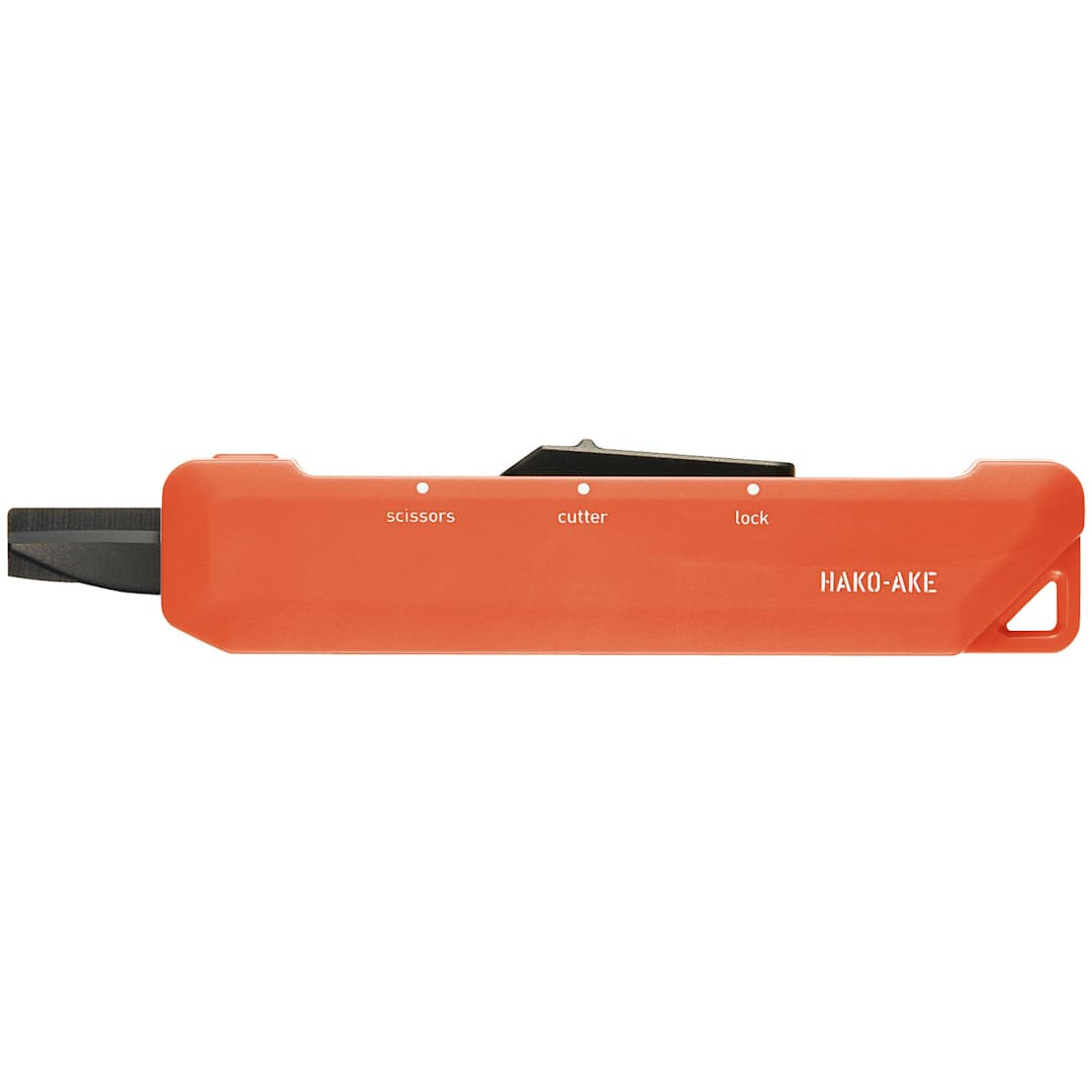 Open in modal - Kokuyo HAKO-AKE 2Way Portable Scissors, Titanium Blade, Orange