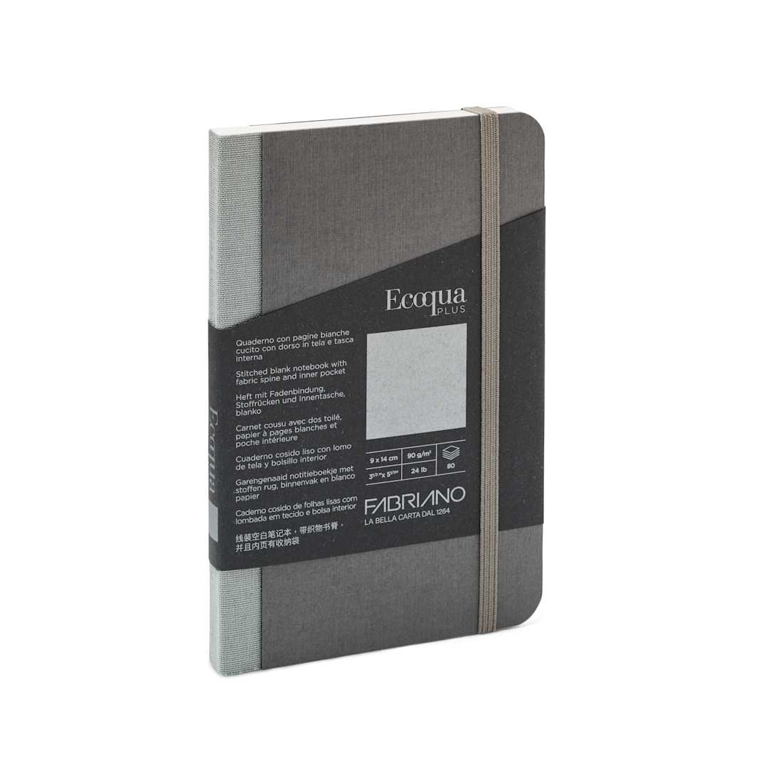 Open in modal - Fabriano Ecoqua Plus Fabric Blank A5 Notebook, 80 Sheets, Gray