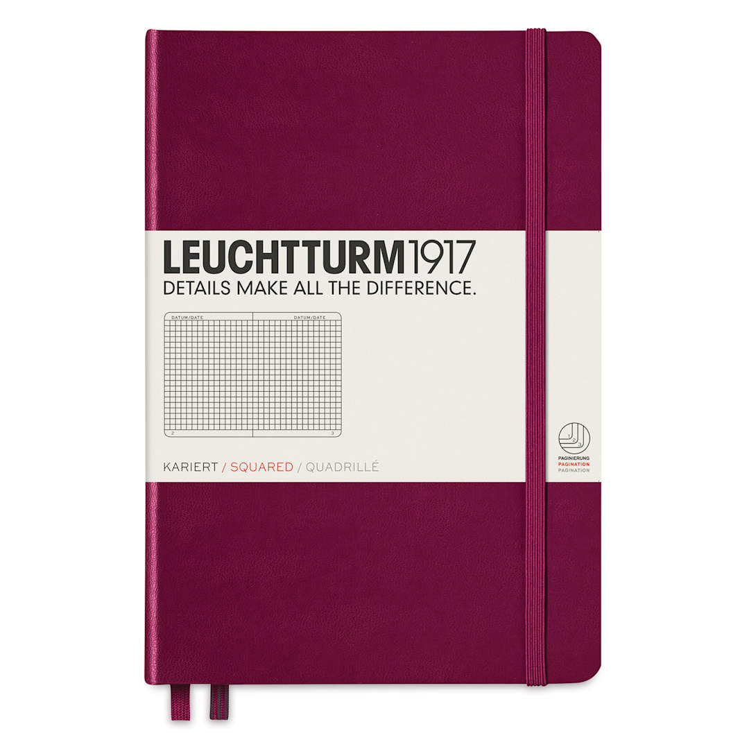 Open in modal - Leuchtturm1917 Squared Hardbound Notebook - Port Red, 5-3/4" x 8-1/4"