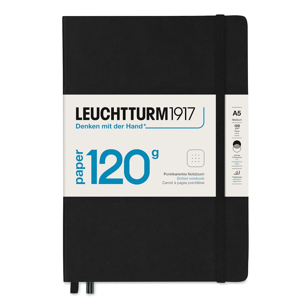 Open in modal - Leuchtturm1917 Edition 120G Notebook - Black, 5-3/4" x 8-1/4", Dotted