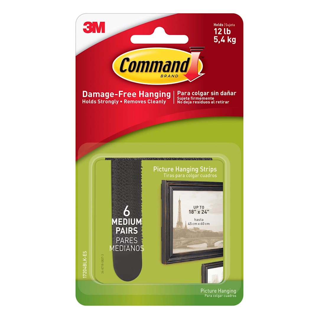 Open in modal - Command Picture Hanging Strips Medium Black - 4 Sets - Peggable
