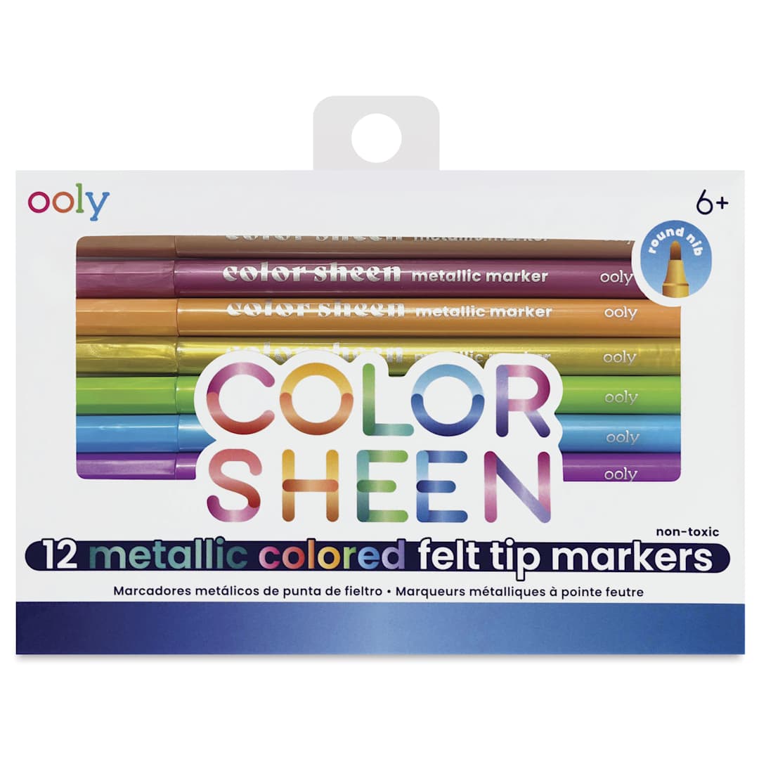 Open in modal - Ooly Color Sheen Metallic Markers - Set of 12, front of package