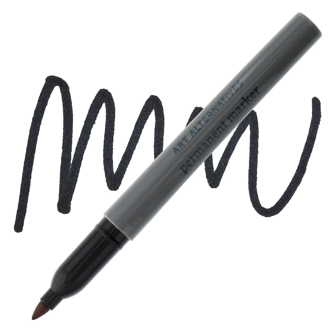 Open in modal - Art Alternatives Permanent Fine Marker - Black Marker and Swatch