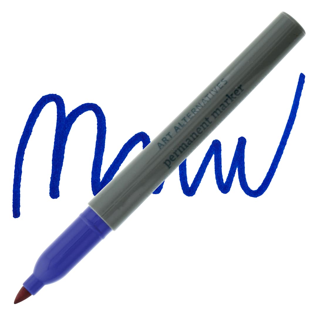 Open in modal - Art Alternatives Permanent Fine Marker - Blue Marker and Swatch