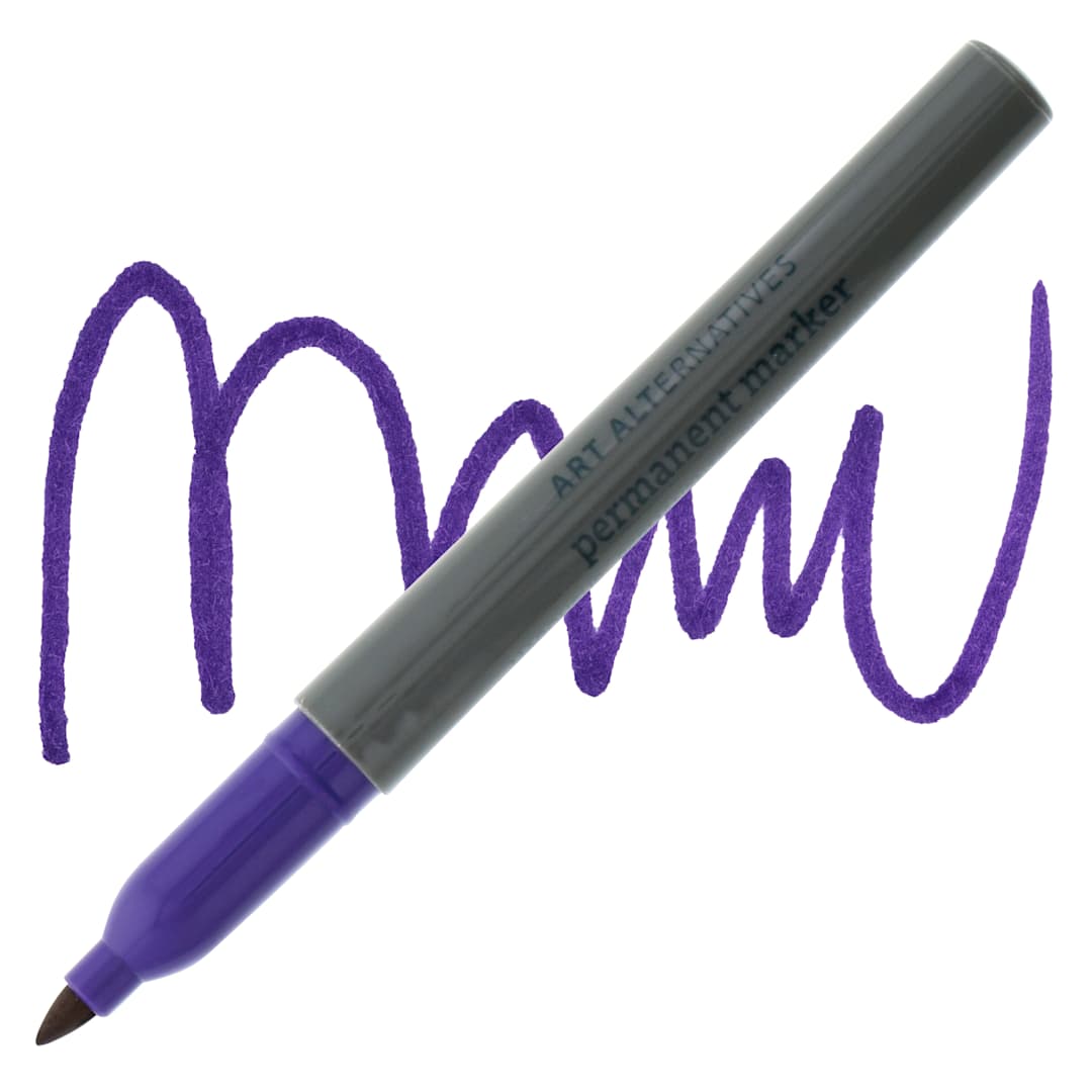 Open in modal - Art Alternatives Permanent Fine Marker - Purple Marker and Swatch