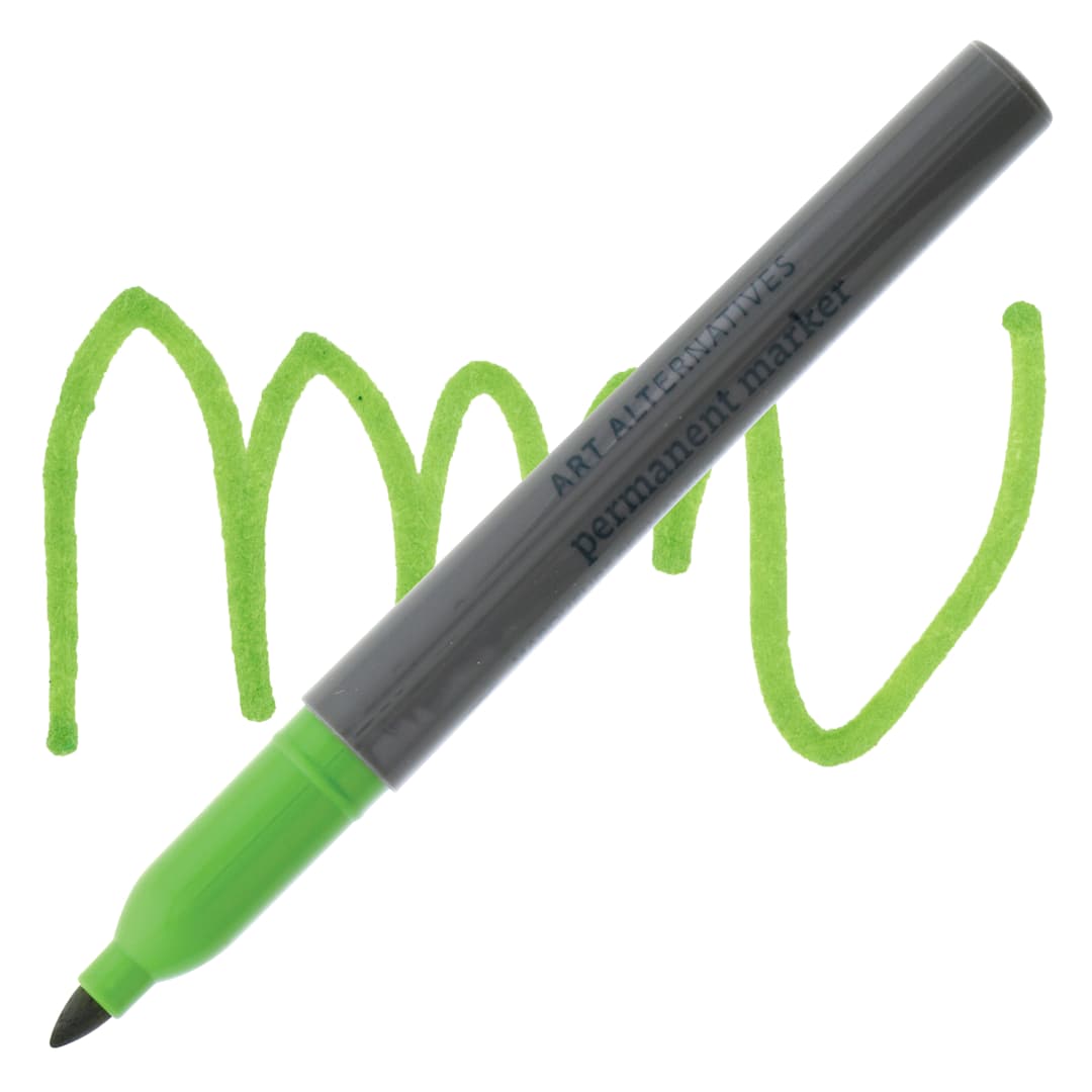 Open in modal - Art Alternatives Permanent Fine Marker - Lime Marker and Swatch