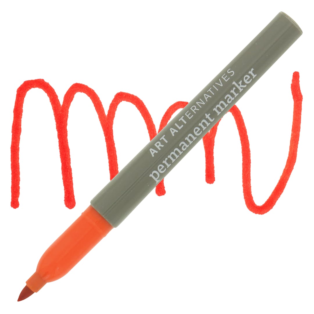 Open in modal - Art Alternatives Permanent Fine Marker - Orange Marker and Swatch