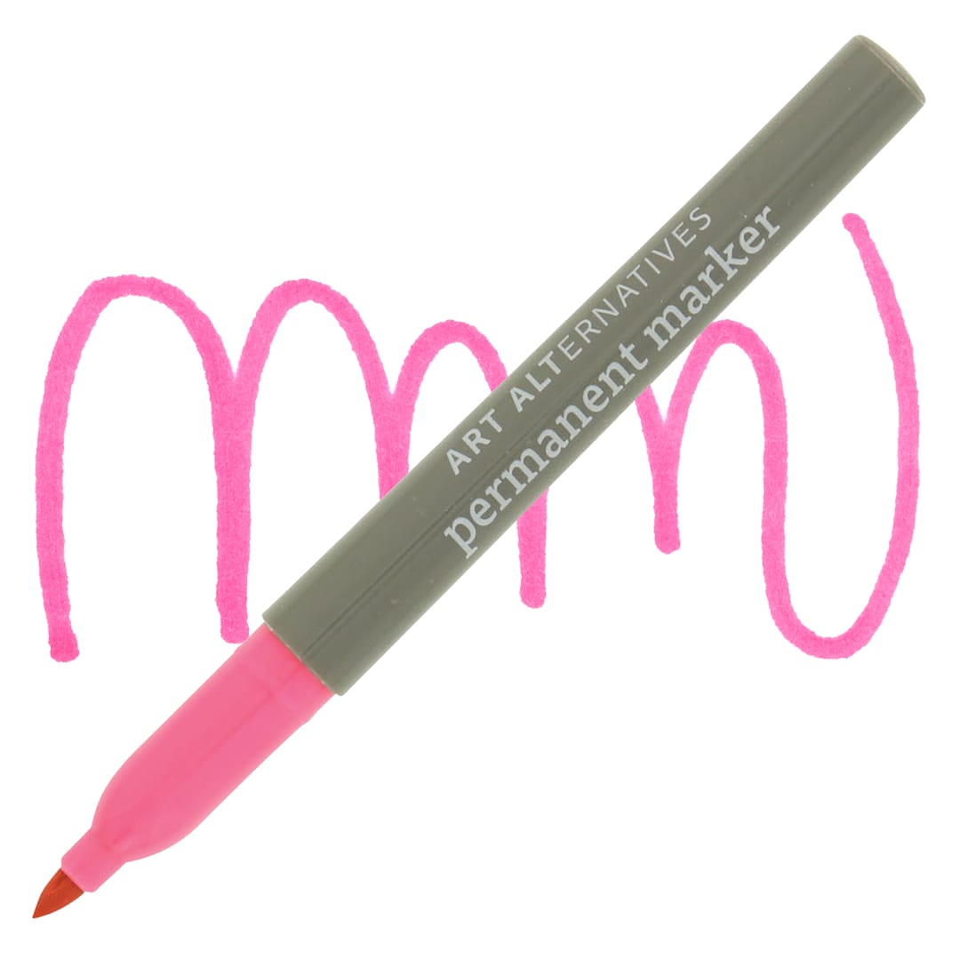 Open in modal - Art Alternatives Permanent Marker - Neon Pink Marker and Swatch
