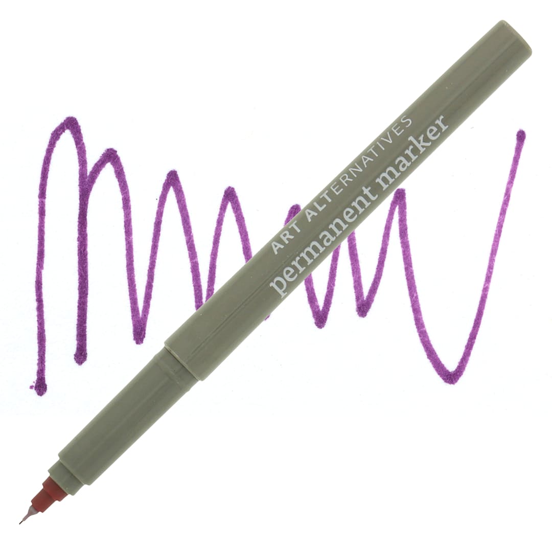 Open in modal - Art Alternatives Permanent Extra Fine Marker - Berry Marker and Swatch
