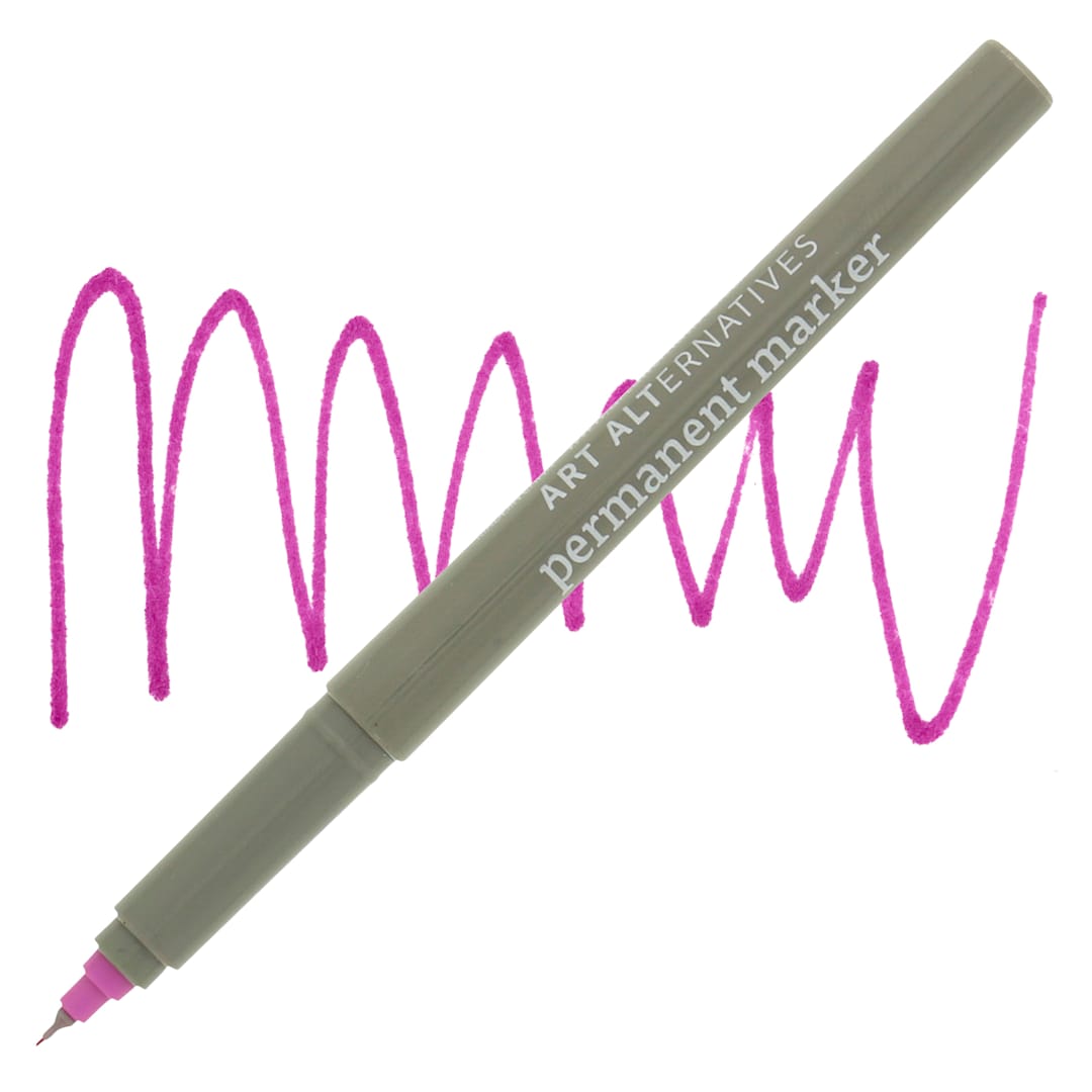 Open in modal - Art Alternatives Permanent Extra Fine Marker - Magenta Marker and Swatch