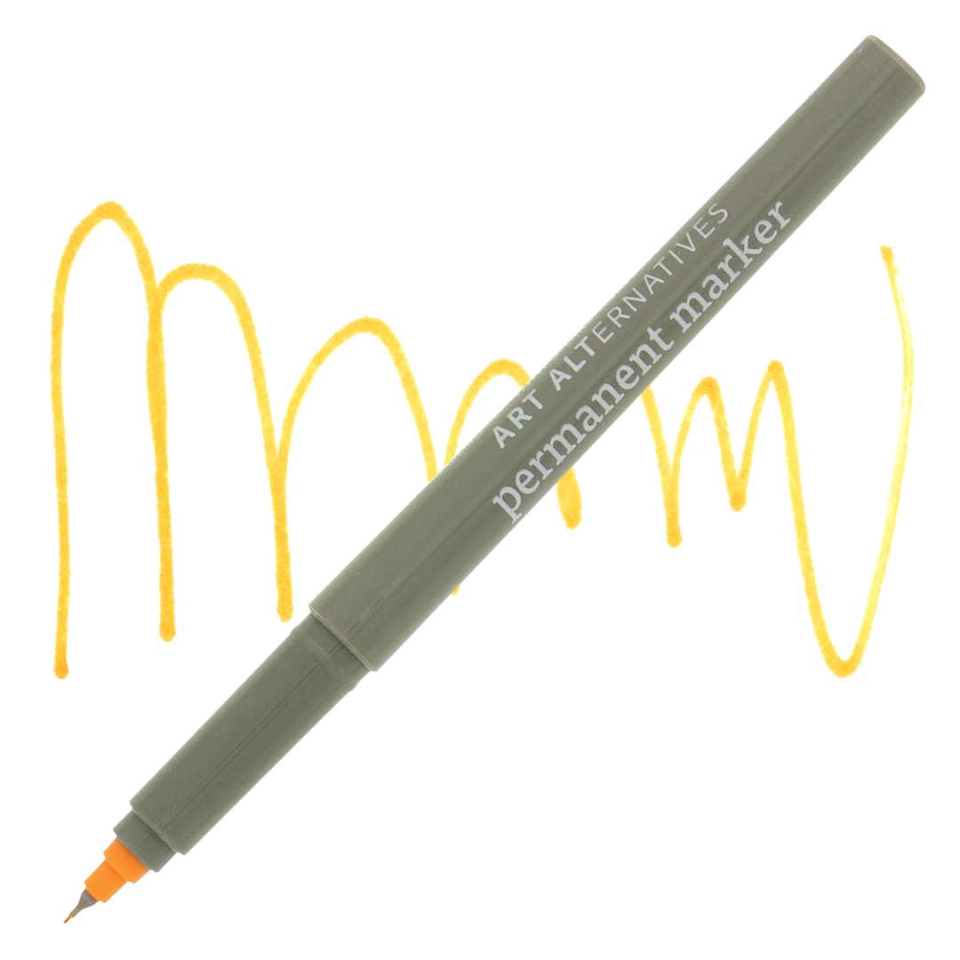 Open in modal - Art Alternatives Permanent Fine Marker - Tangerine Marker and Swatch