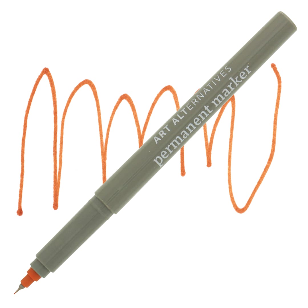 Open in modal - Art Alternatives Permanent Extra Fine Marker - Caramel Marker and Swatch